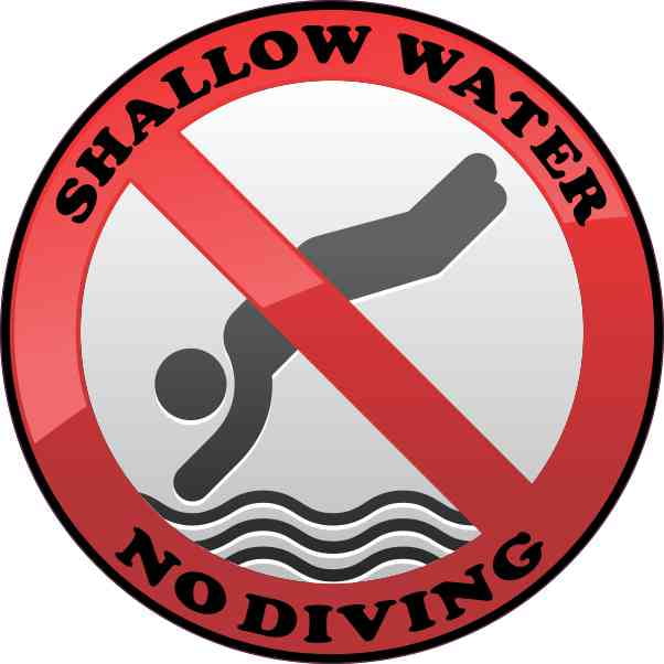 No Diving in Pool Sign Plastic 4 Pack Swimming Hot Tub for Shallow Water No Diving in Pool Sign Plastic 4 Pack Swimming Hot Tub for Shallow Water